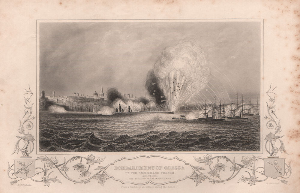 CRIMEAN WAR. Bombardment of Odessa by the English & French April 22 1854 1860